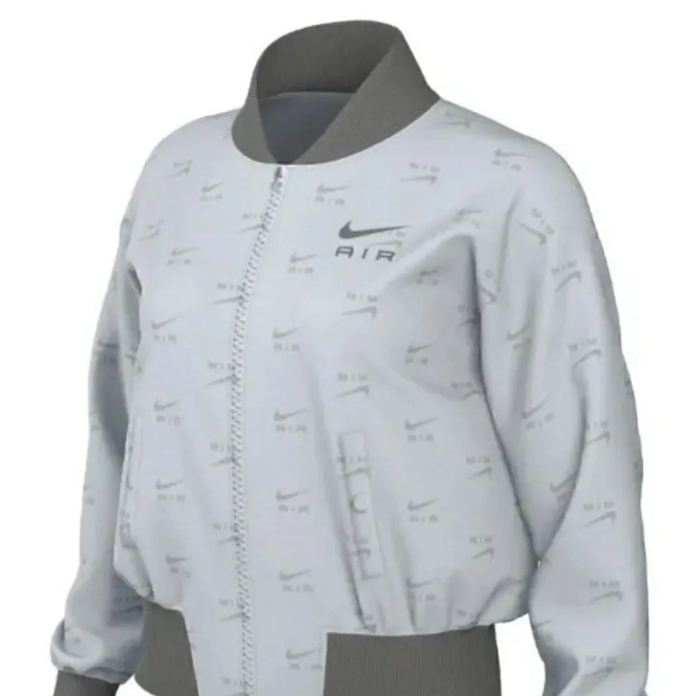 Nike Air Pure Platinum Bomber Jacket Womens- Small Satin Silver DV4372-043 $140